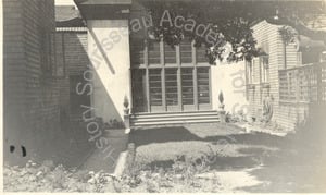 Image of Rear Court of Faculty Club, May 1916 (showing young planting)