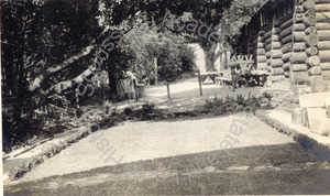Image of View of the rear court of the Faculty Club, taken from building