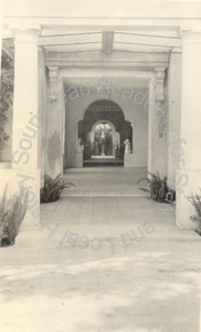 Image of Entrance and bust at Norton Residence, Santa Barbara