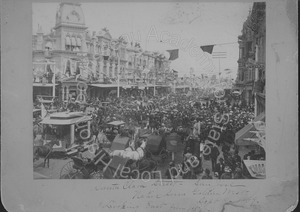 Image of Native Sons of the Golden West Parade, looking east on Santa Clara Street from First Street