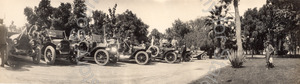 Image of Cars parked during a race, possibly part of the Stanford racing team