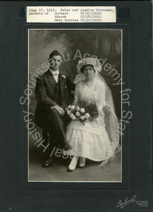 Image of Portrait of Peter and Justine Mirassou upon marriage