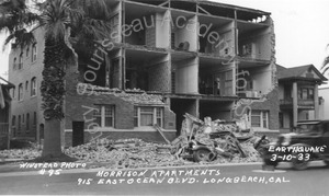 Image of Morrison Apartments building after the earthquake