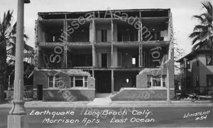 Image of Morrison Apartments building after the earthquake