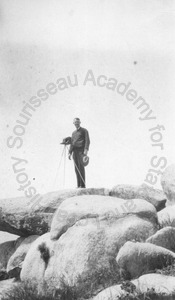 Image of Andrew P. Hill, Jr. in Carmel, with camera on tripod