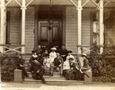 Image of Unidentified adults on the steps of Elmhurst, the Pope family estate