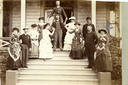 Image of Unidentified adults on the steps of Elmhurst, the Pope family estate